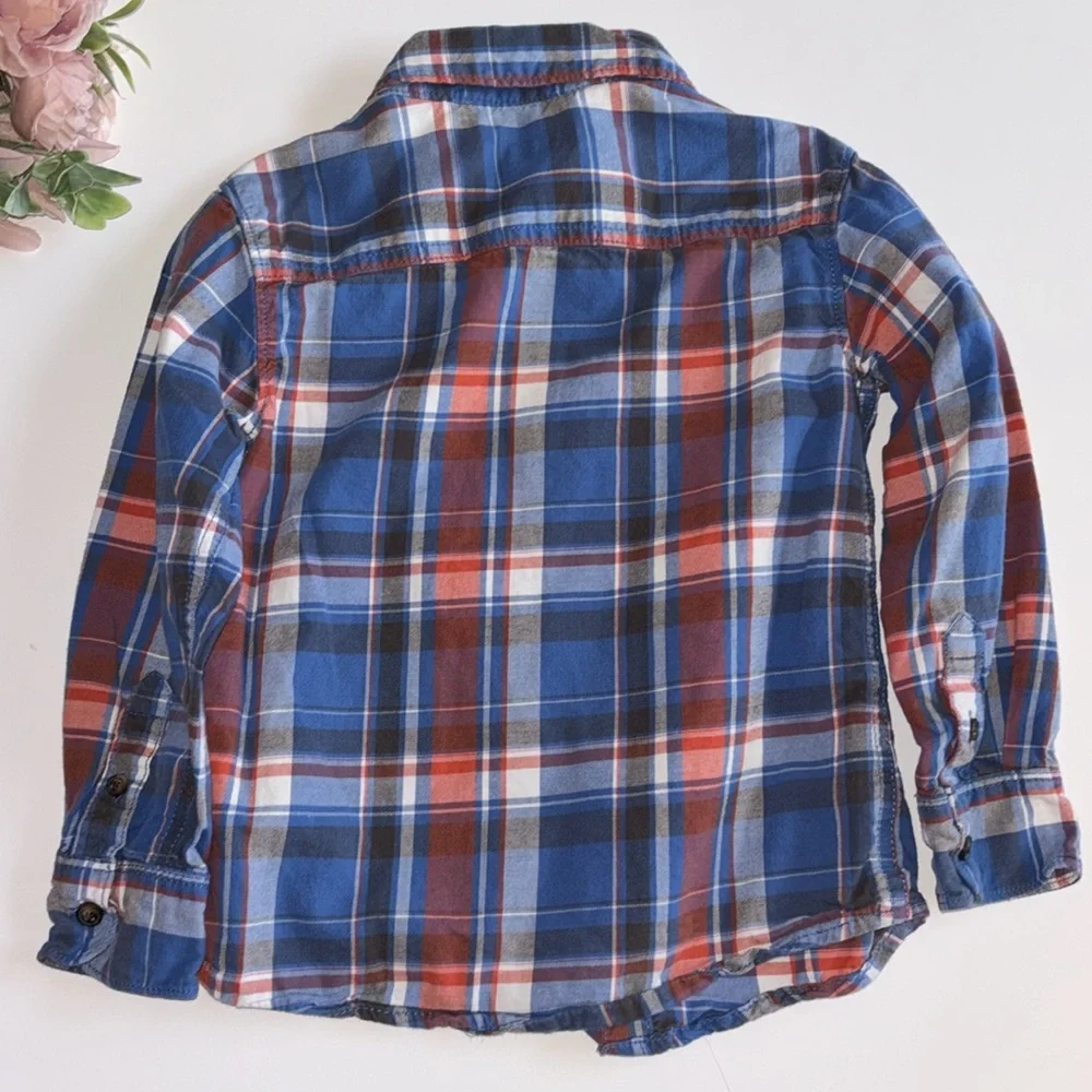 Carter’s Boys Long Sleeve Plaid Oxford Shirt 4T Boys Spring Dress Shirt